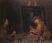 Arent De Gelder Self-Portrait Painting an Old Woman oil